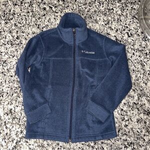 Columbia Size XS Kids Navy Blue Fleece Full Zip Outdoor Activewear Jacket 002